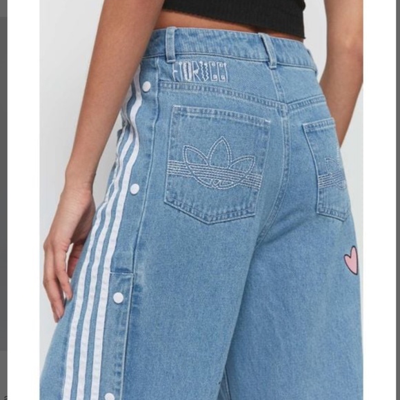 adidas Denim - Adidas Blue Originals X Fiorucci Snap Button Jean Size XS